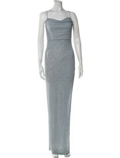Pre-owned Windsor Cowl Neck Long Dress In Blue