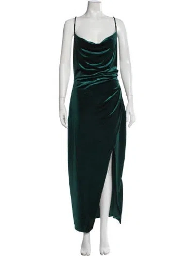 Pre-owned Windsor Cowl Neck Long Dress In Green