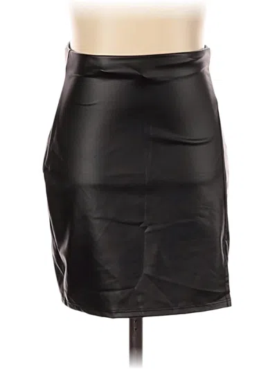 Pre-owned Windsor Faux Leather Skirt In Black