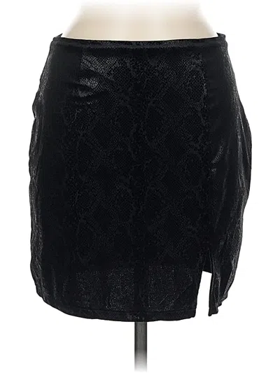 Pre-owned Windsor Faux Leather Skirt In Black
