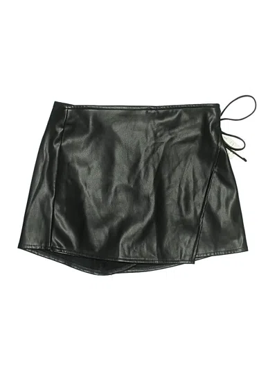 Pre-owned Windsor Faux Leather Skirt In Black