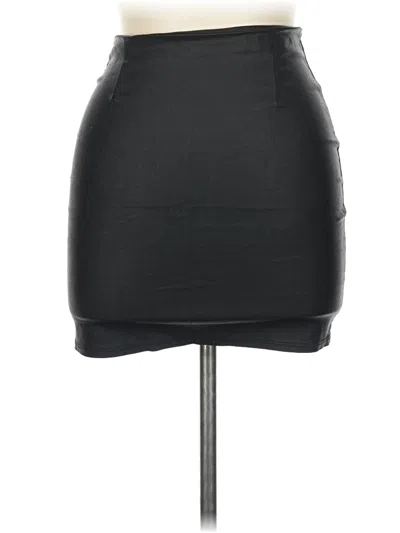 Pre-owned Windsor Faux Leather Skirt In Black