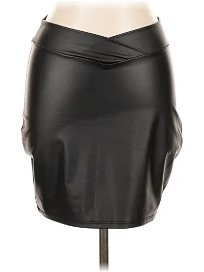 Pre-owned Windsor Faux Leather Skirt In Black