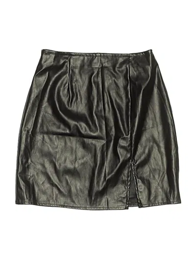 Pre-owned Windsor Faux Leather Skirt In Black