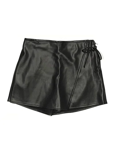 Pre-owned Windsor Faux Leather Skirt In Black