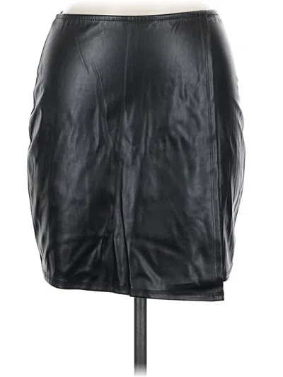Pre-owned Windsor Faux Leather Skirt In Black