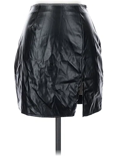 Pre-owned Windsor Faux Leather Skirt In Black