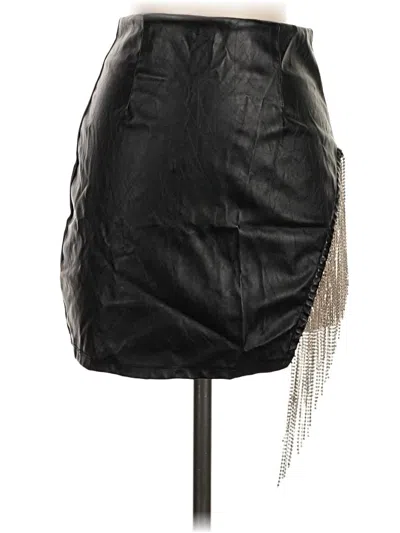 Pre-owned Windsor Faux Leather Skirt In Black