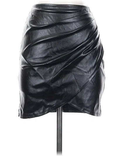Pre-owned Windsor Faux Leather Skirt In Black