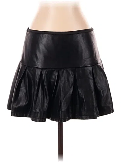 Pre-owned Windsor Faux Leather Skirt In Black