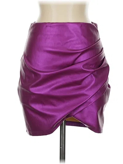 Pre-owned Windsor Faux Leather Skirt In Purple