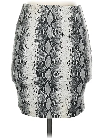 Pre-owned Windsor Faux Leather Skirt In Silver