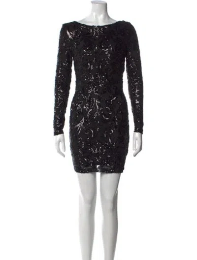 Pre-owned Windsor Graphic Print Mini Dress In Black