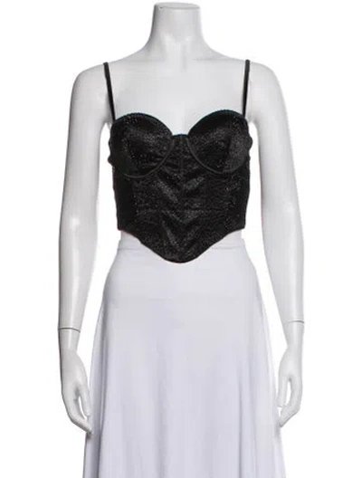 Pre-owned Windsor Graphic Print V-neck Crop Top W/ Tags In White