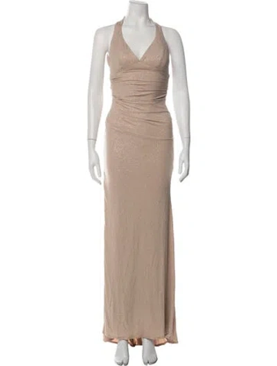 Pre-owned Windsor Halterneck Long Dress W/ Tags In Neutrals