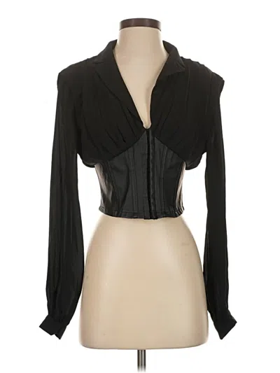 Pre-owned Windsor Long Sleeve Blouse In Black