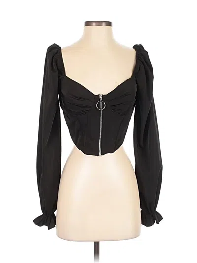 Pre-owned Windsor Long Sleeve Blouse In Black
