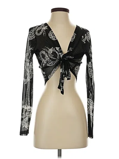 Pre-owned Windsor Long Sleeve Blouse In Black