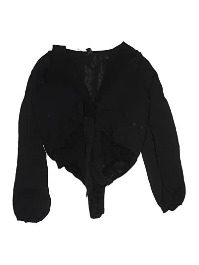 Pre-owned Windsor Long Sleeve Blouse In Black