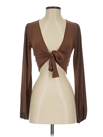 Pre-owned Windsor Long Sleeve Blouse In Brown
