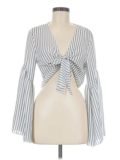 Pre-owned Windsor Long Sleeve Blouse In Gray