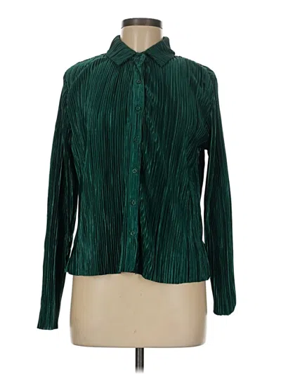 Pre-owned Windsor Long Sleeve Blouse In Green