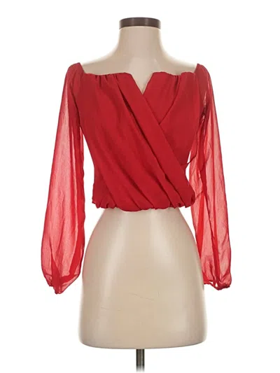Pre-owned Windsor Long Sleeve Blouse In Red