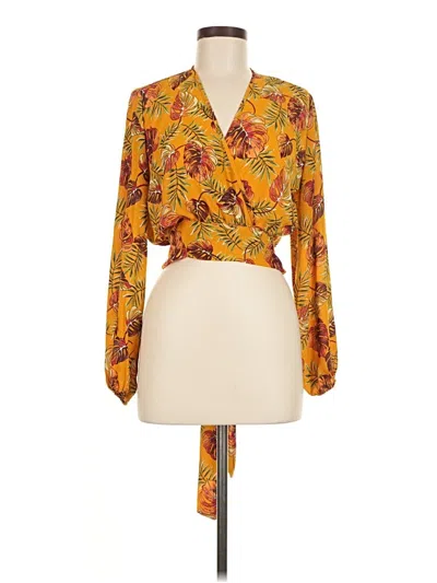 Pre-owned Windsor Long Sleeve Blouse In Yellow