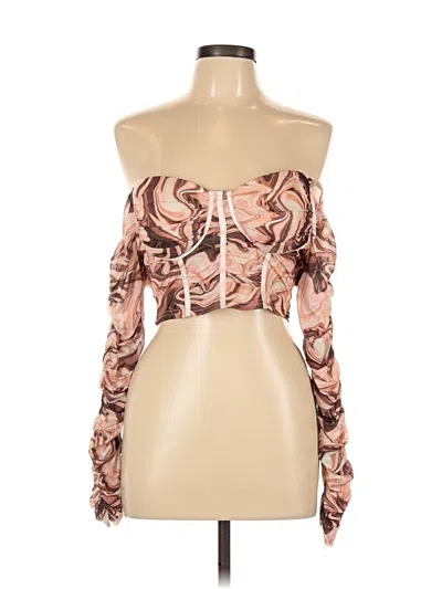Windsor Long Sleeve Top Brown Strapless Neckline Tops