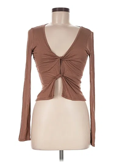 Pre-owned Windsor Long Sleeve Top Brown Sweetheart Neckline Tops