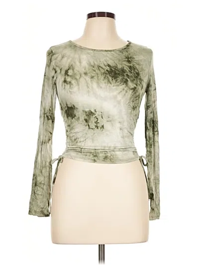 Pre-owned Windsor Long Sleeve Top Green Keyhole Neckline Tops