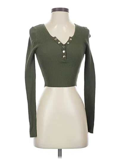 Pre-owned Windsor Long Sleeve Top Green Sweetheart Neckline Tops