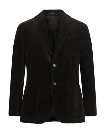 Windsor . Man Blazer Dark Brown Size 40 Cotton
