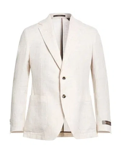Windsor . Man Blazer Ivory Size 44 Linen, Recycled Cotton, Cotton In White