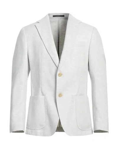 Windsor . Man Blazer Light Grey Size 44 Polyester, Recycled Cotton In White