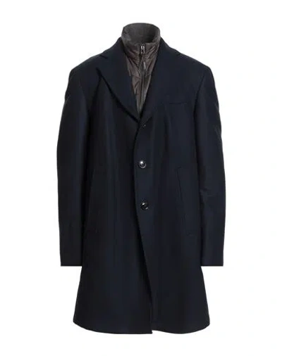 Windsor . Man Coat Midnight Blue Size 48 Wool, Polyamide, Cashmere, Viscose In Black