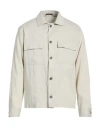 Windsor . Man Jacket Light Grey Size L Linen, Wool, Elastane In Gray