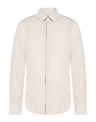 Windsor . Man Shirt Beige Size 16 ½ Linen In Sand