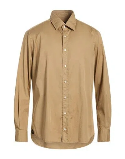 Windsor . Man Shirt Sand Size 17 Cotton In Brown