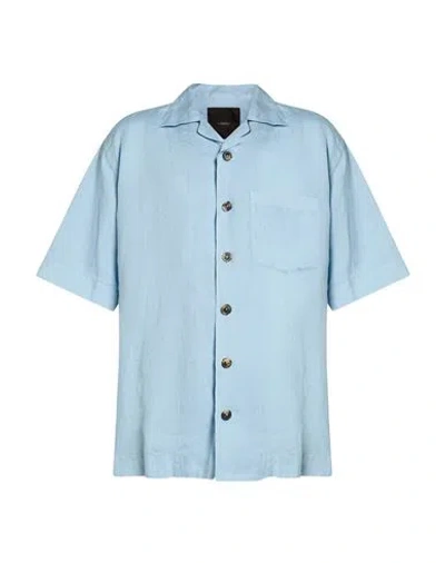 Windsor . Man Shirt Sky Blue Size L Linen