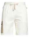 Windsor . Man Shorts & Bermuda Shorts Ivory Size M Polyester, Polyacrylic, Wool, Cotton In Neutral
