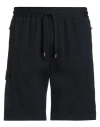 Windsor . Man Shorts & Bermuda Shorts Midnight Blue Size Xl Polyester, Polyacrylic, Wool, Cotton In Black