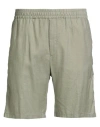 Windsor . Man Shorts & Bermuda Shorts Sage Green Size 40 Linen, Lyocell, Elastane