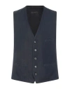 Windsor . Man Tailored Vest Midnight Blue Size 40 Cotton, Linen In Blue