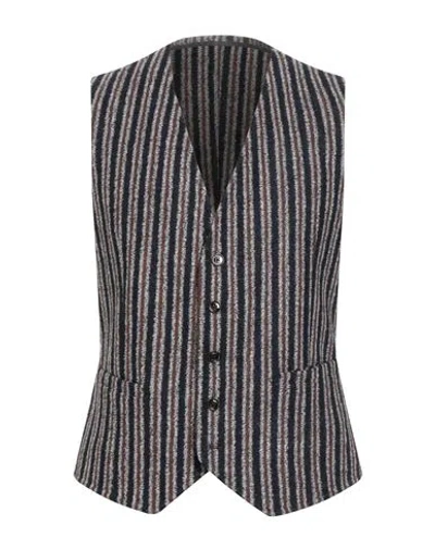 Windsor . Man Tailored Vest Midnight Blue Size 42 Virgin Wool, Polyacrylic, Polyester In Gray
