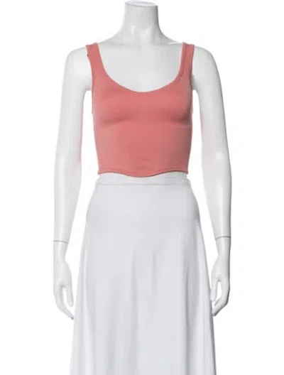Pre-owned Windsor Nylon Scoop Neck Crop Top W/ Tags In Pink