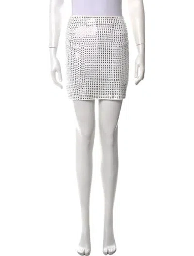 Pre-owned Windsor Patterned Mini Skirt In White