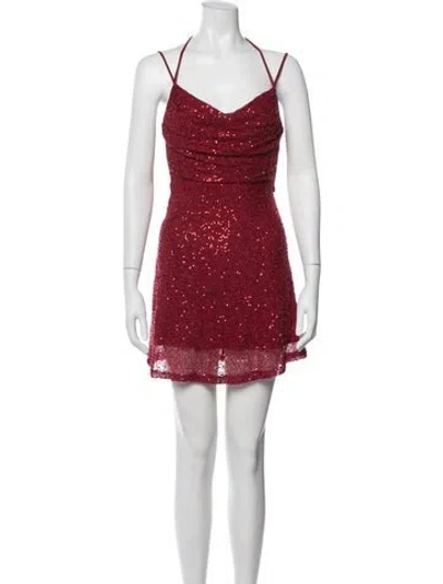 Pre-owned Windsor Printed Mini Dress W/ Tags In Red