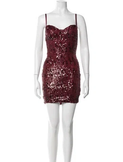 Pre-owned Windsor Printed Mini Dress W/ Tags In Red