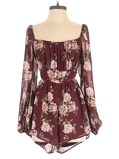 Pre-owned Windsor Romper In Burgundy